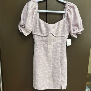 Altar'd State Lavender Puff Sleeve Mini Dress
